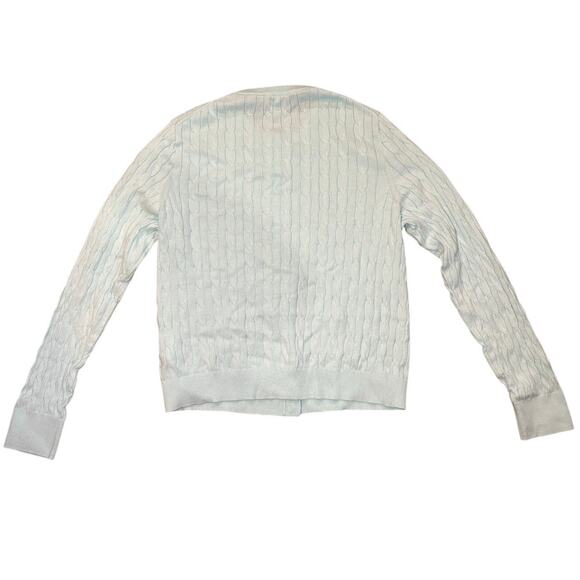 J. Crew 100% Cotton Turquoise Cardigan Size Large - Picture 5 of 5